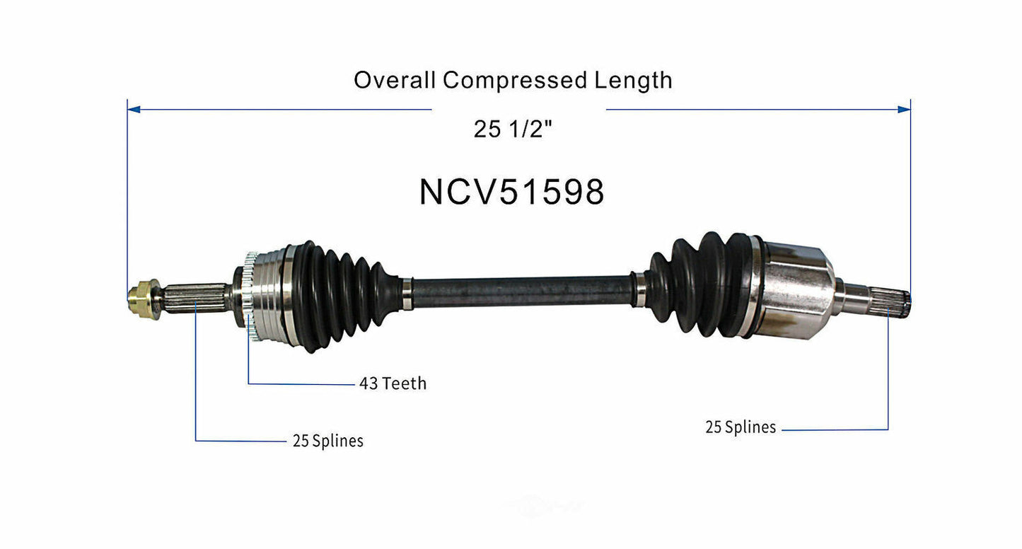 GSP North America NCV51598 CV Axle Assembly