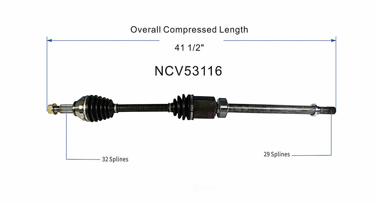 GSP North America NCV53116 CV Axle Assembly