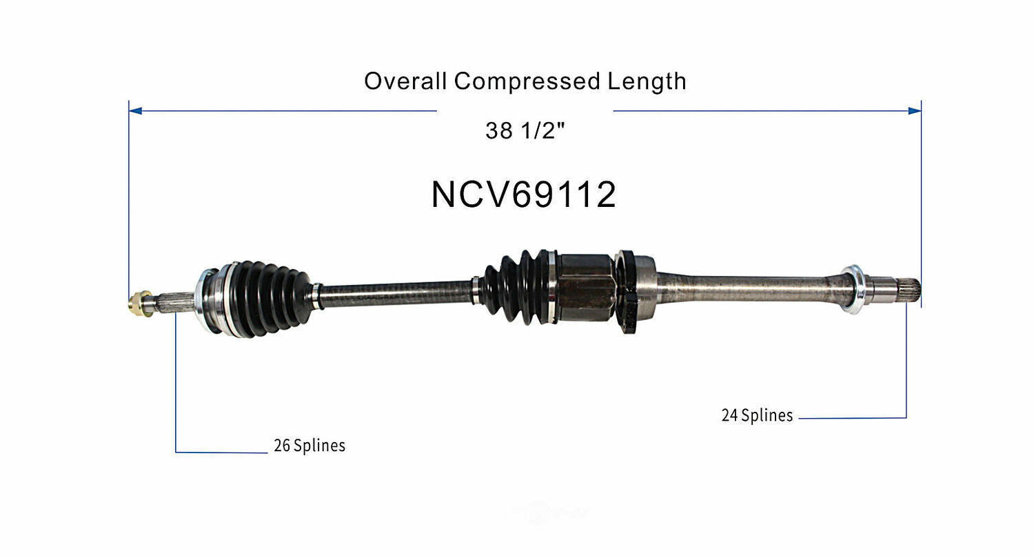 GSP North America NCV69112 CV Axle Assembly