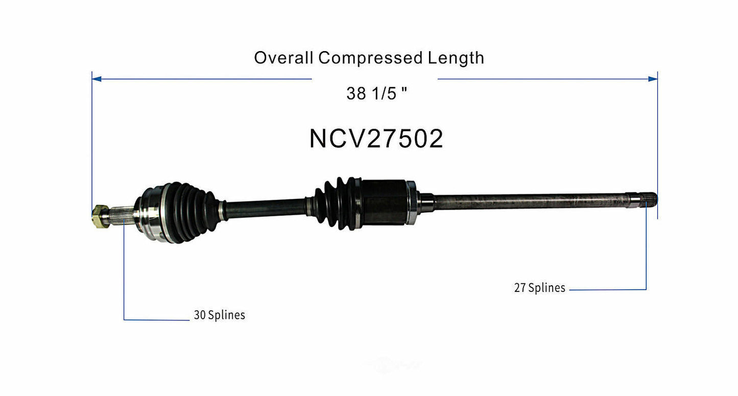 GSP North America NCV27502 CV Axle Assembly