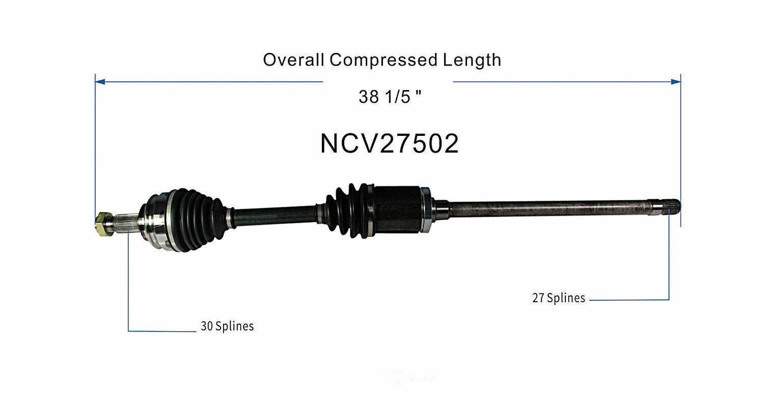 GSP North America NCV27502 CV Axle Assembly