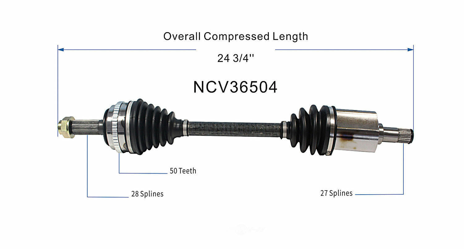 GSP North America NCV36504 CV Axle Assembly