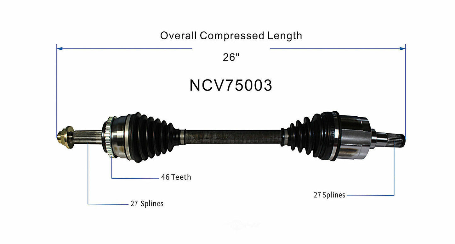 GSP North America NCV75003 CV Axle Assembly