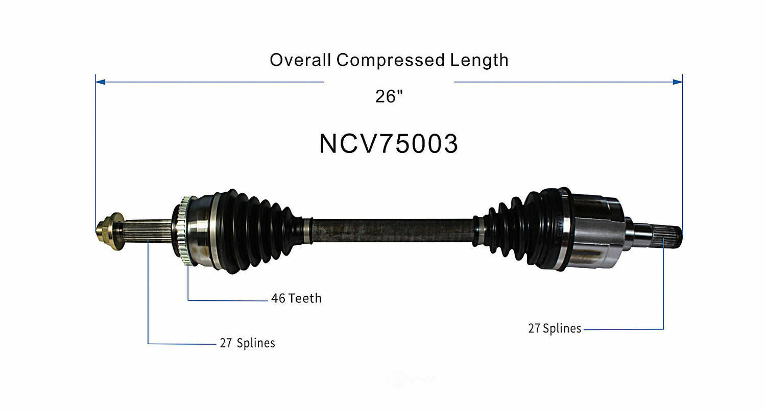 GSP North America NCV75003 CV Axle Assembly