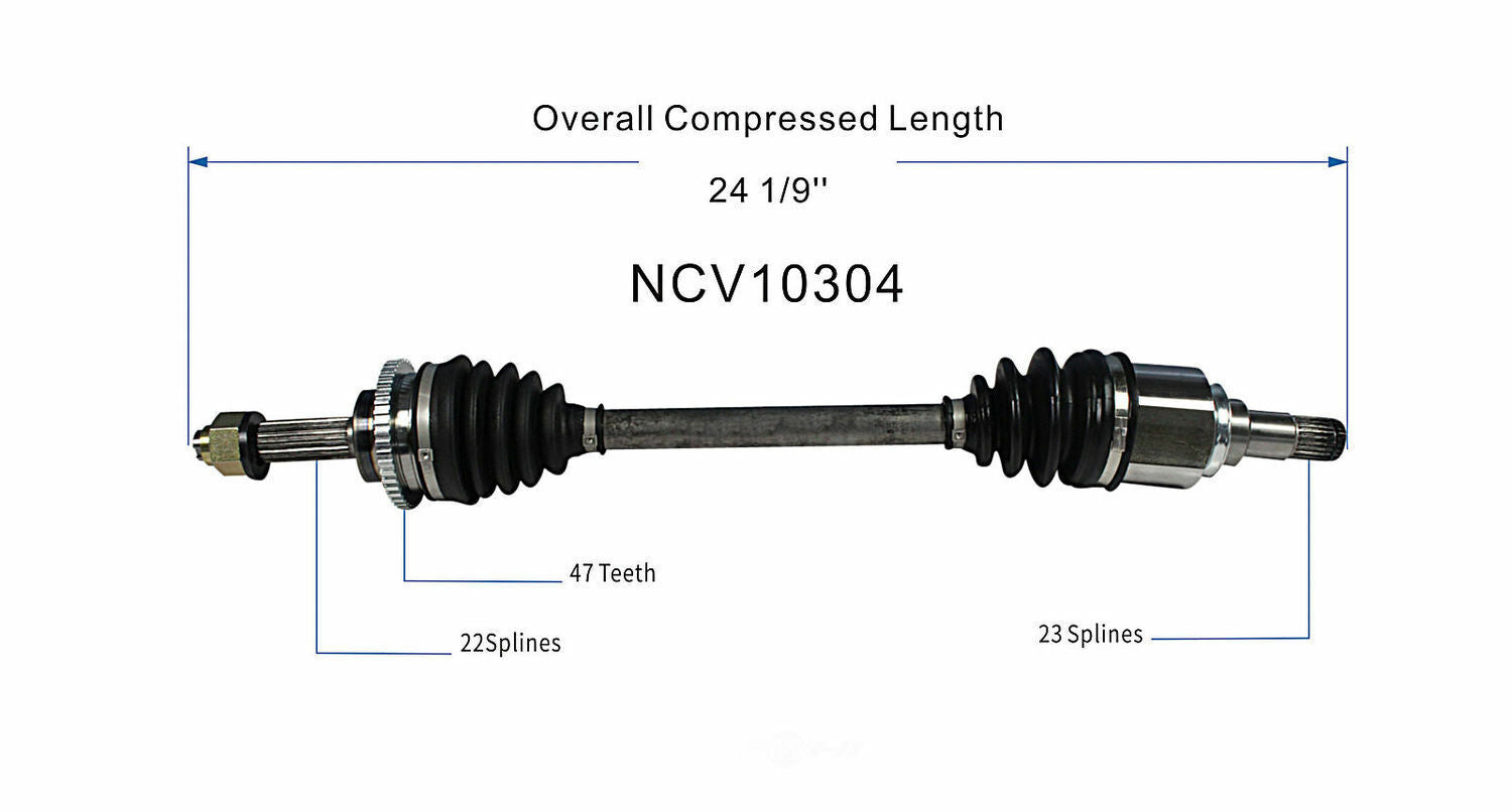 GSP North America NCV10304 CV Axle Assembly