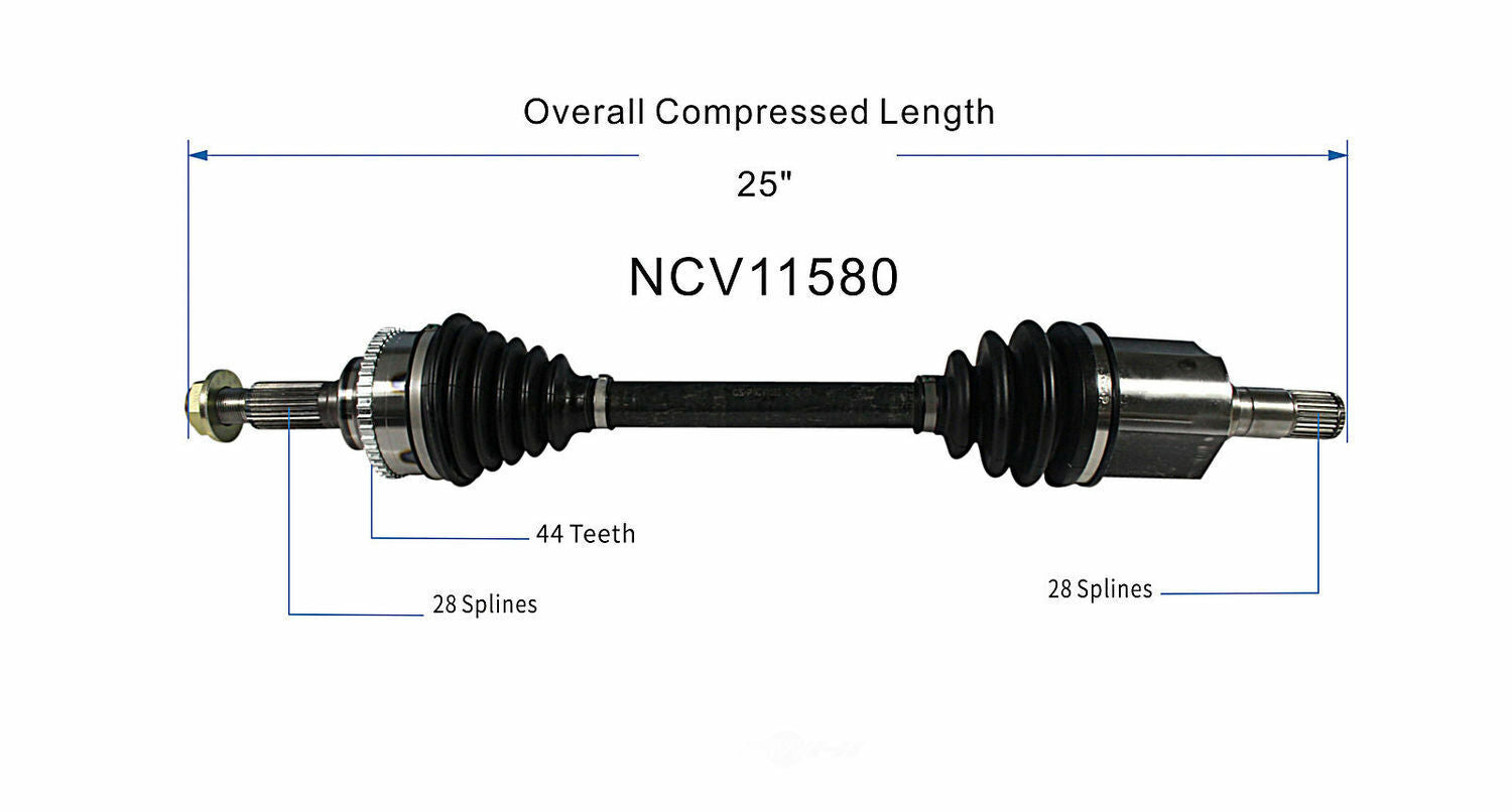 GSP North America NCV11580 CV Axle Assembly