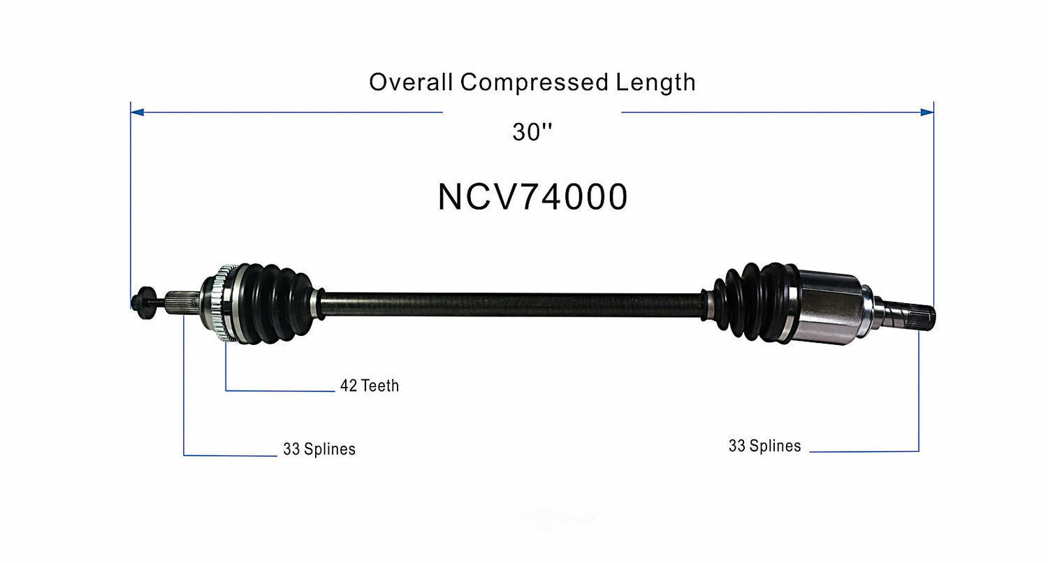 GSP North America NCV74000 CV Axle Assembly