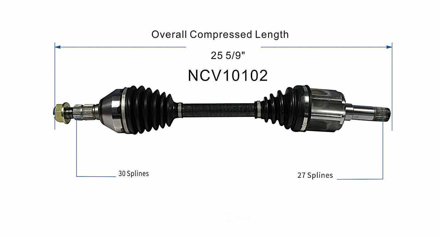 GSP North America NCV10102 CV Axle Assembly