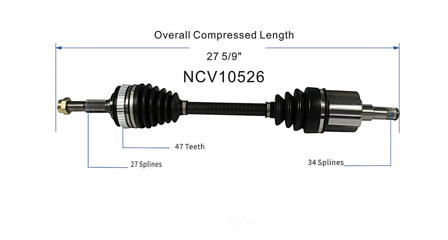 GSP North America NCV10526 CV Axle Assembly