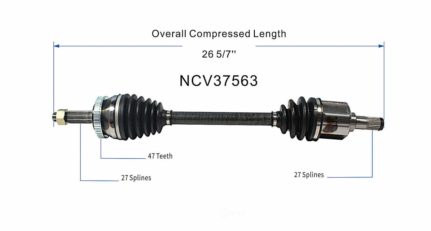 GSP North America NCV37563 CV Axle Assembly