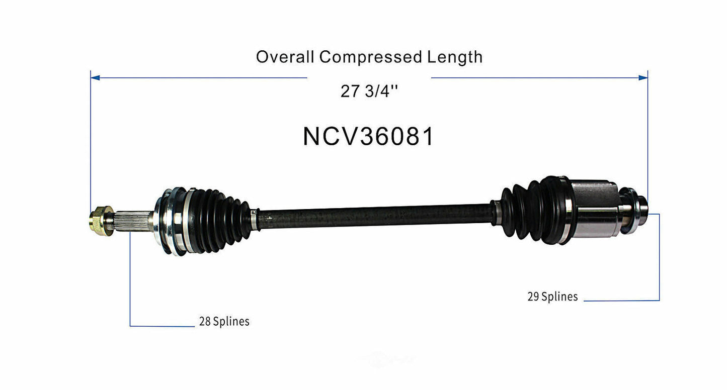 GSP North America NCV36081 CV Axle Assembly