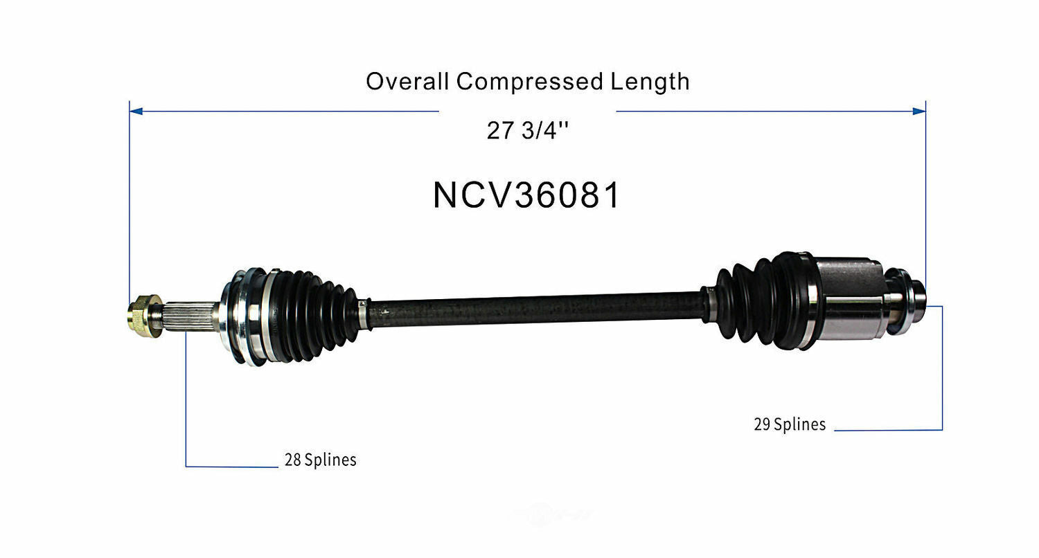GSP North America NCV36081 CV Axle Assembly