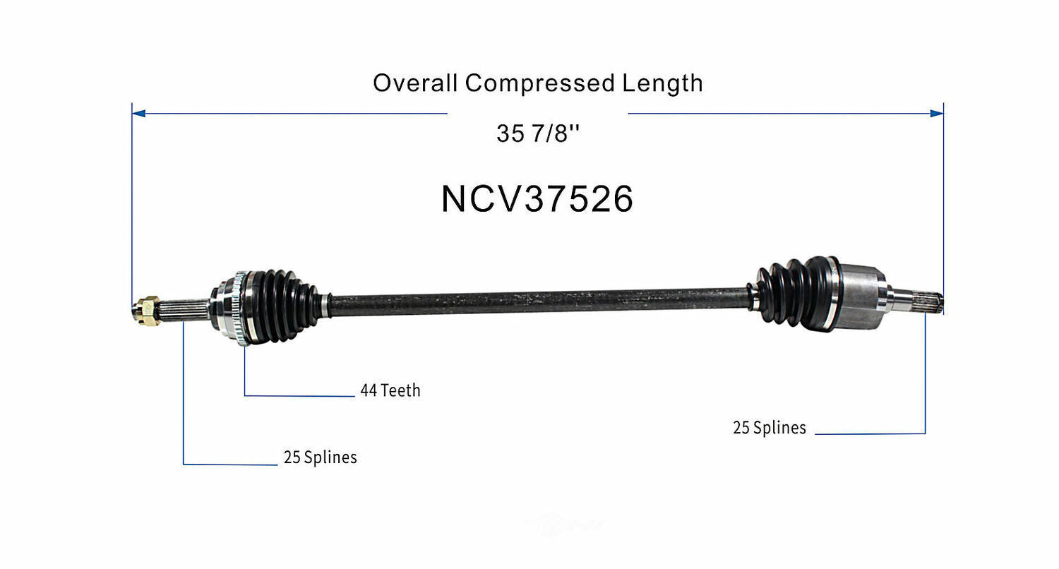 GSP North America NCV37526 CV Axle Assembly