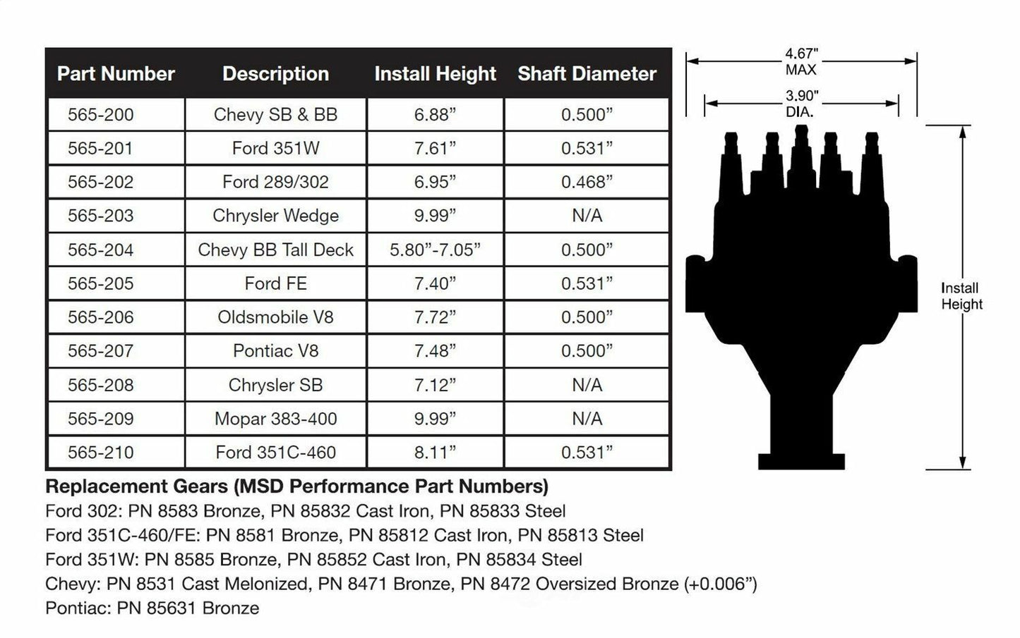 HOLLEY 565-200 Distributor