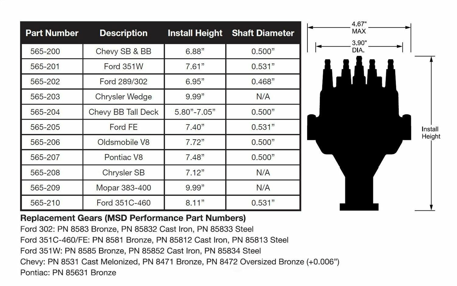 HOLLEY 565-200 Distributor