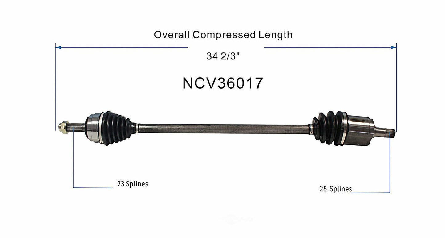 GSP North America NCV36017 CV Axle Assembly