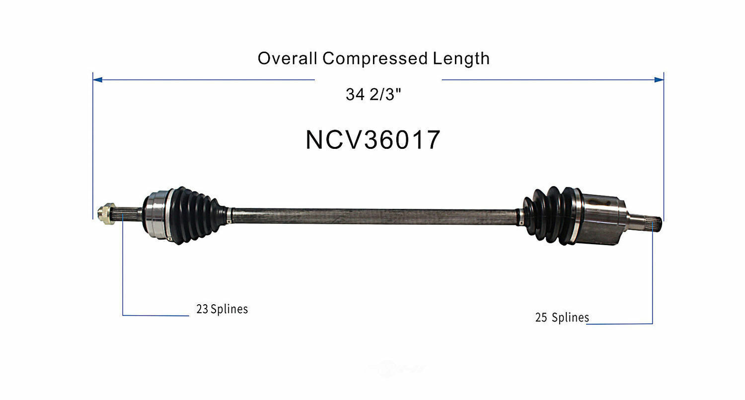 GSP North America NCV36017 CV Axle Assembly