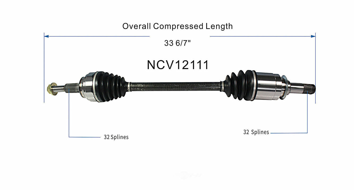 GSP North America NCV12111 CV Axle Assembly