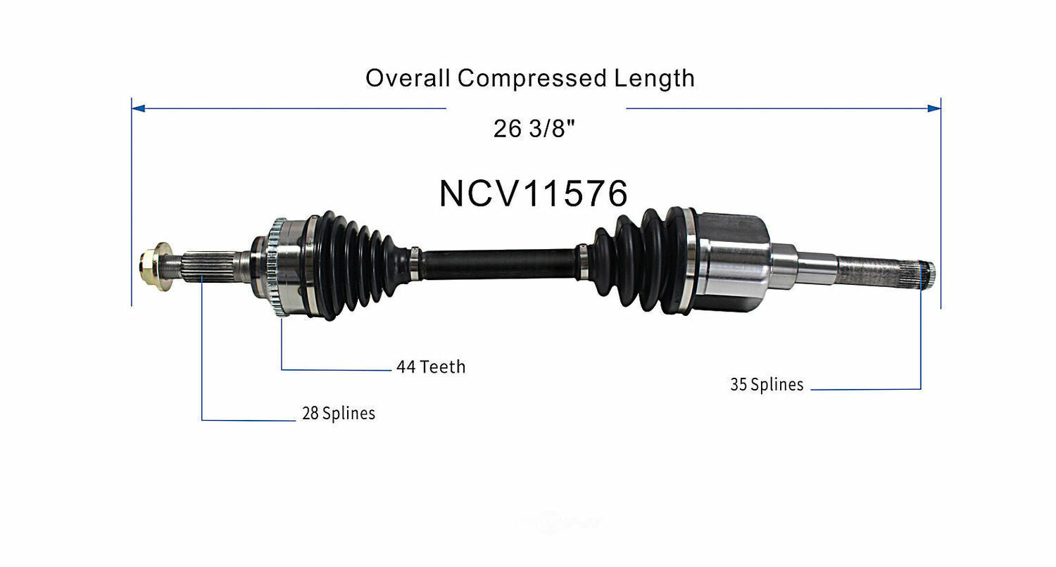 GSP North America NCV11576 CV Axle Assembly
