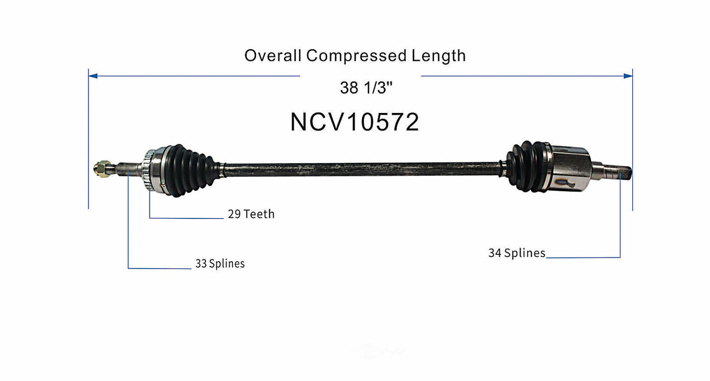 GSP North America NCV10572 CV Axle Assembly