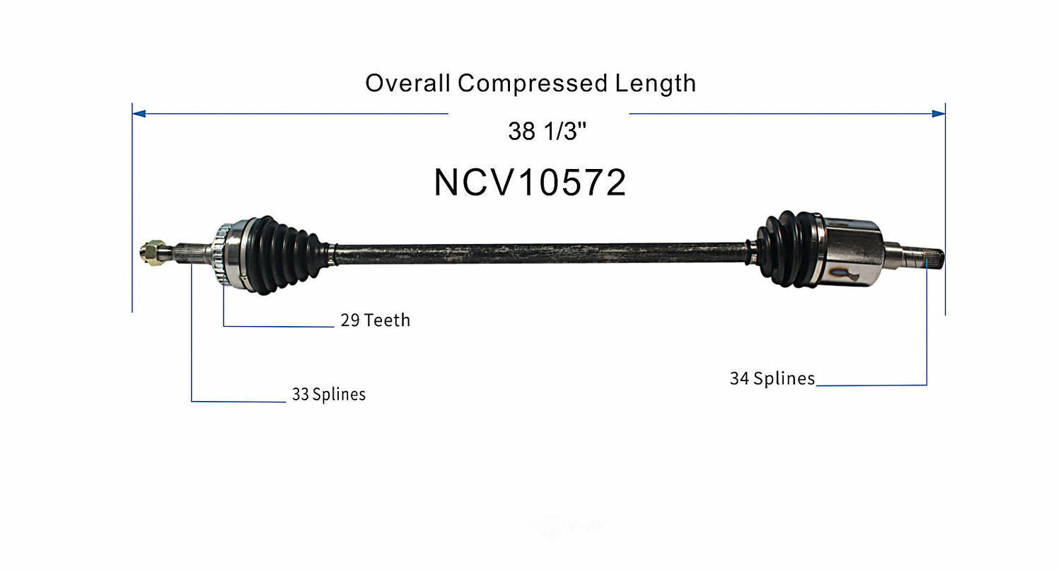 GSP North America NCV10572 CV Axle Assembly
