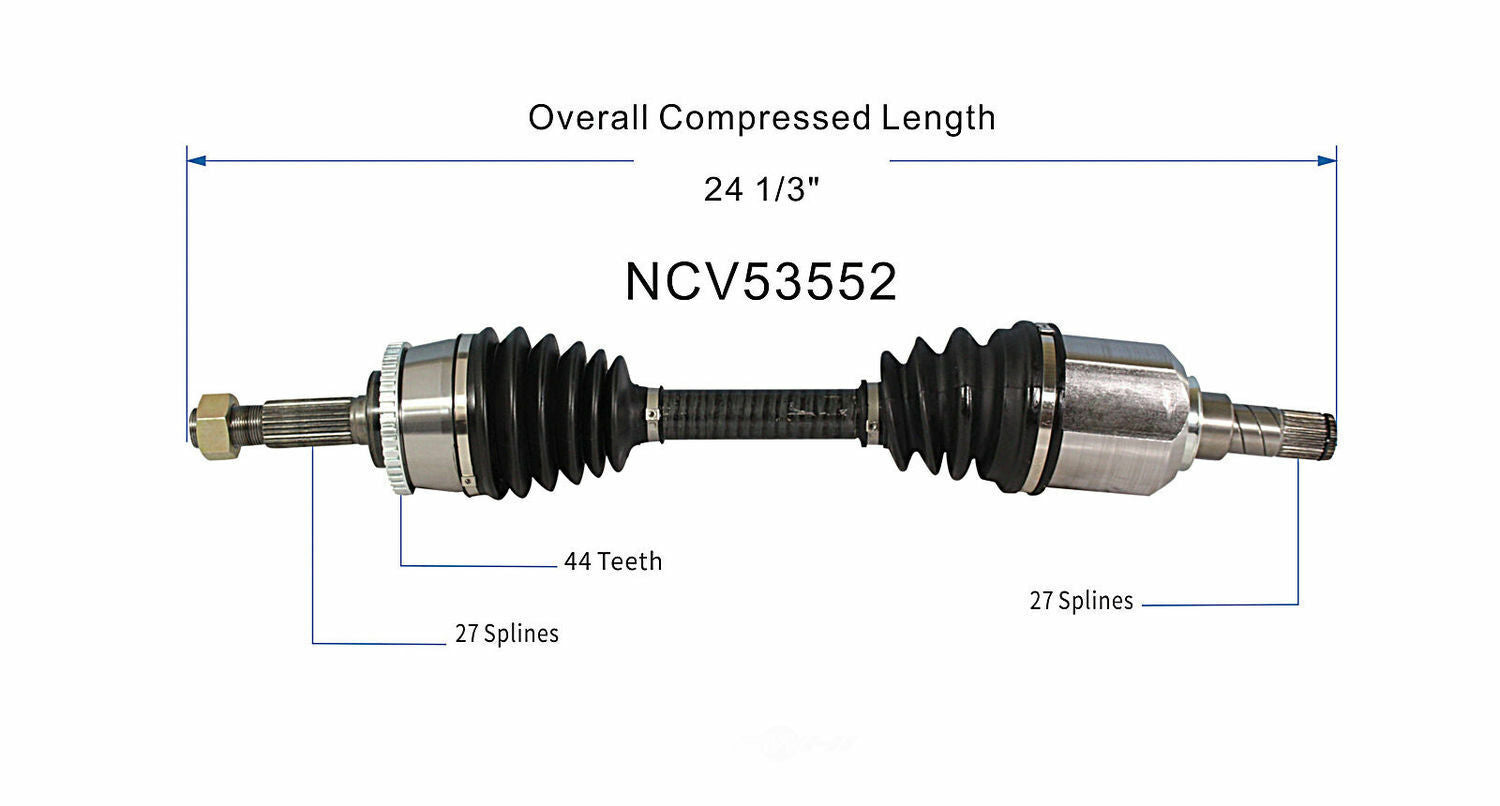 GSP North America NCV53552 CV Axle Assembly