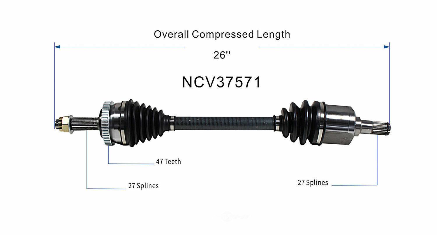 GSP North America NCV37571 CV Axle Assembly