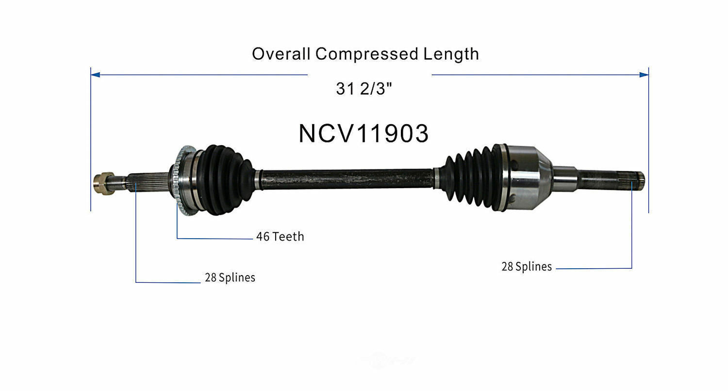 GSP North America NCV11903 CV Axle Assembly