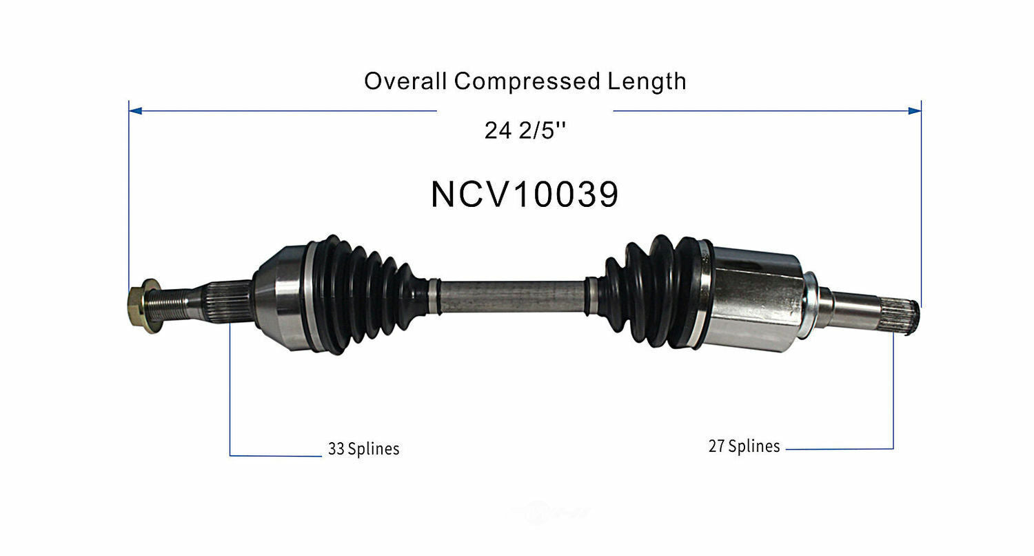 GSP North America NCV10039 CV Axle Assembly