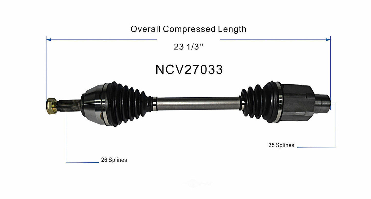 GSP North America NCV27033 CV Axle Assembly