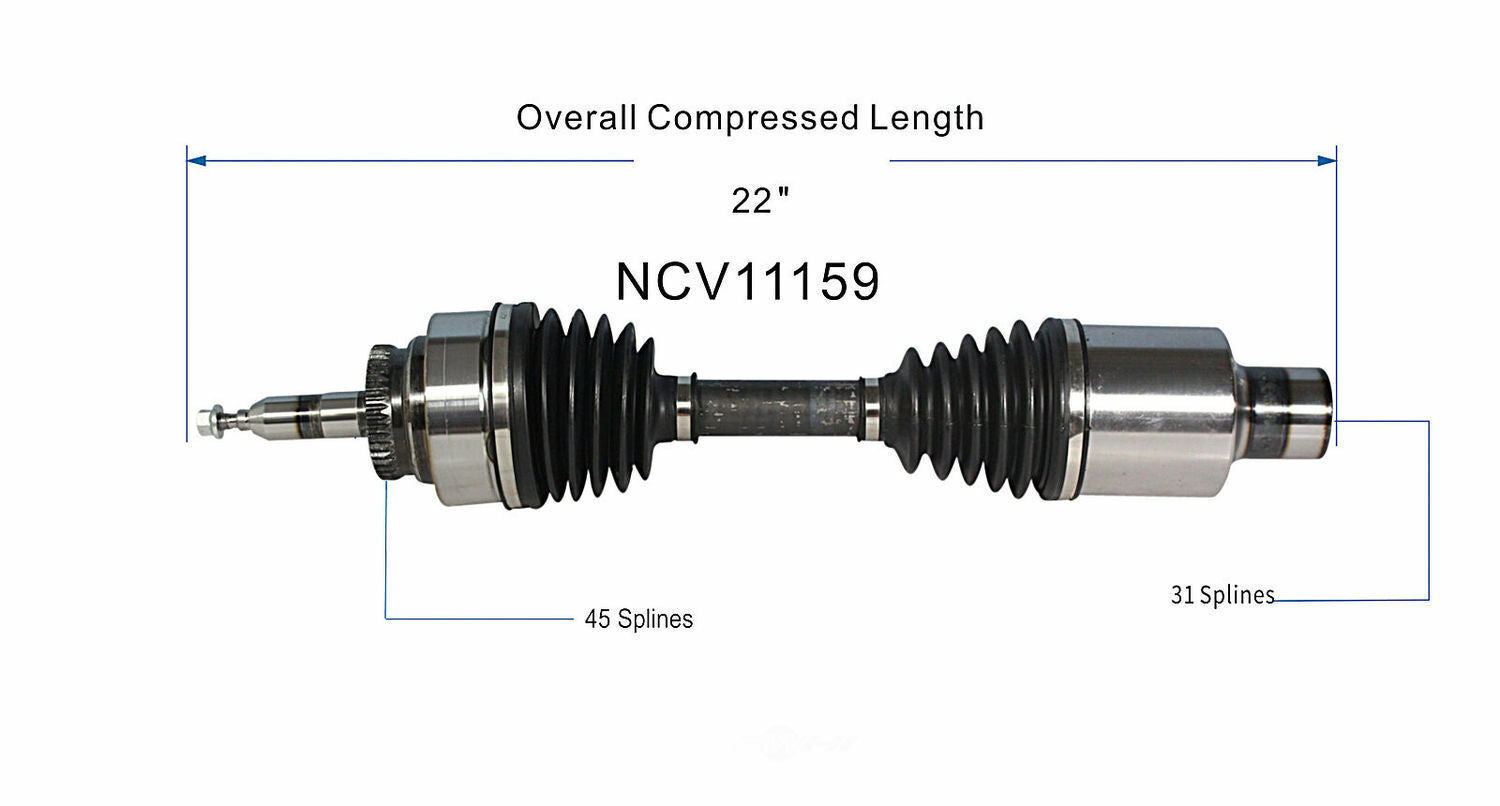 GSP North America NCV11159 CV Axle Assembly