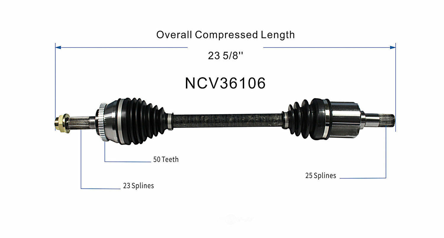 GSP North America NCV36106 CV Axle Assembly