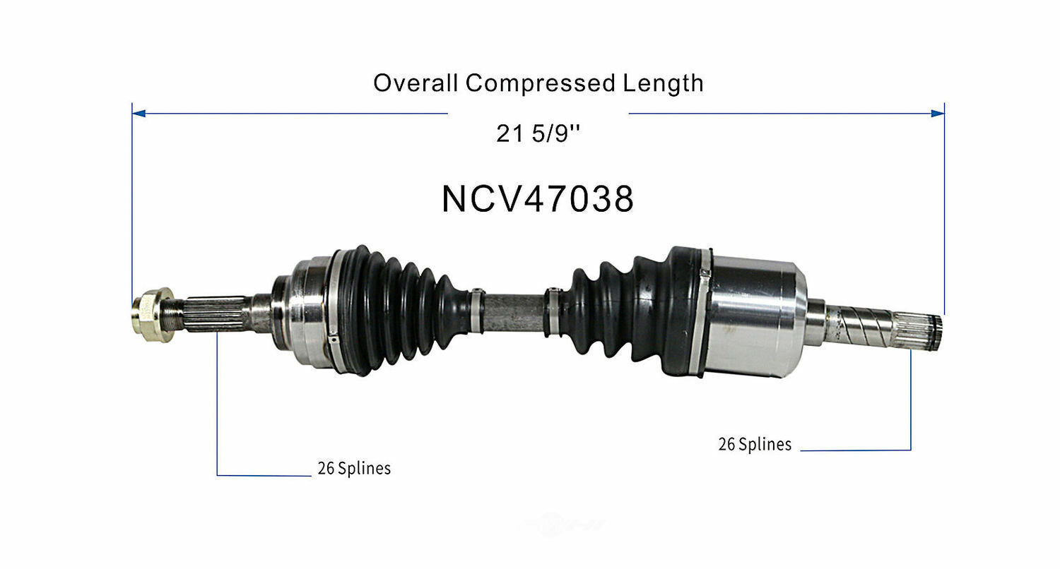 GSP North America NCV47038 CV Axle Assembly