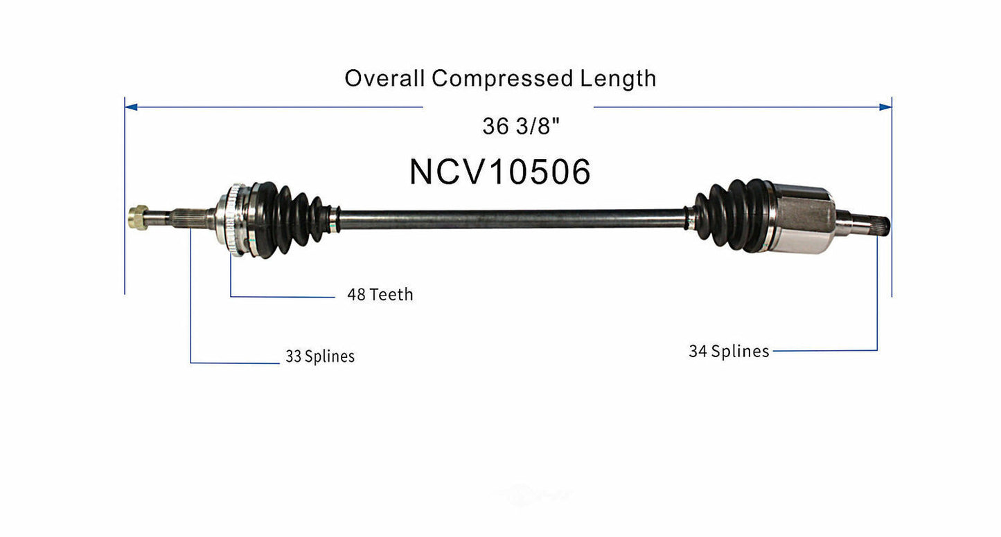 GSP North America NCV10506 CV Axle Assembly