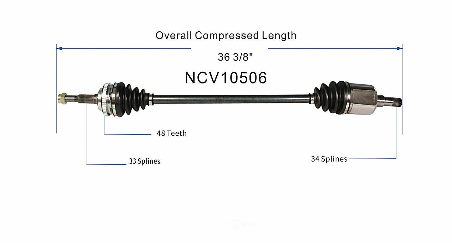 GSP North America NCV10506 CV Axle Assembly