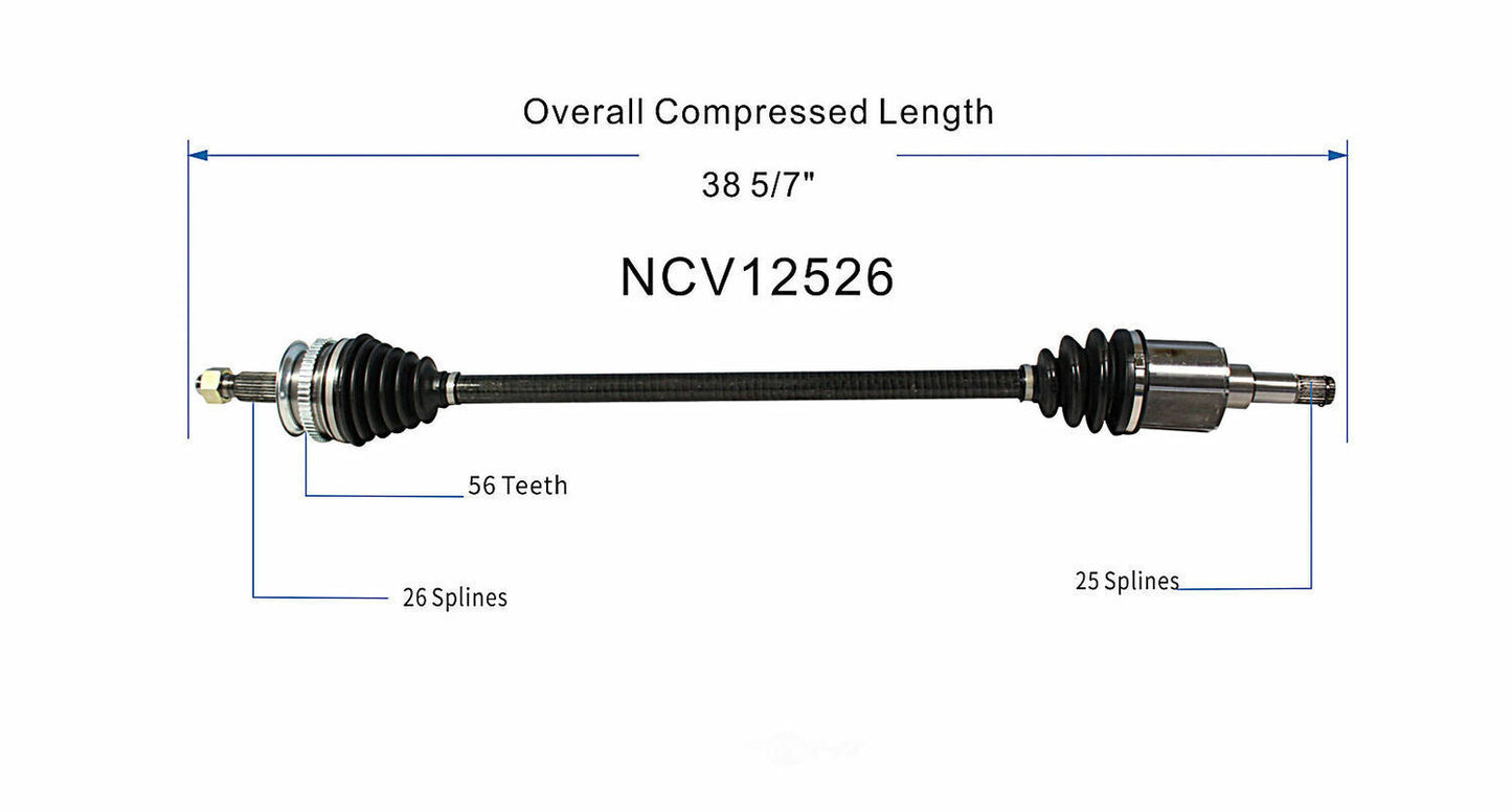GSP North America NCV12526 CV Axle Assembly