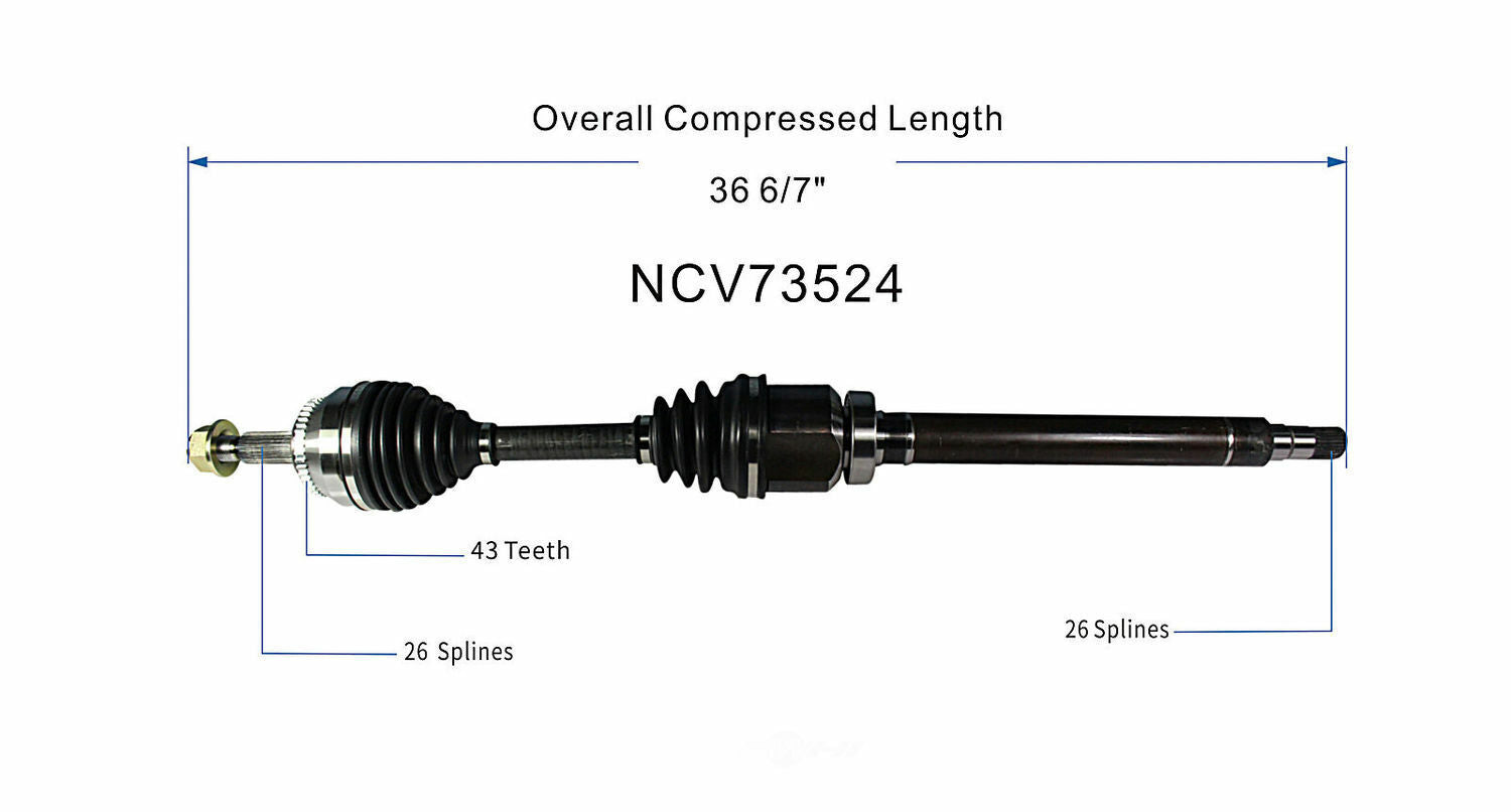 GSP North America NCV73524 CV Axle Assembly