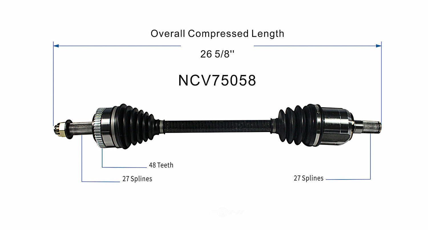 GSP North America NCV75058 CV Axle Assembly