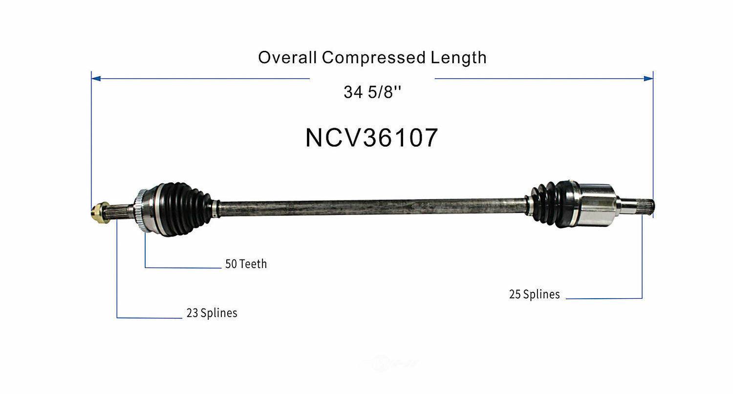 GSP North America NCV36107 CV Axle Assembly