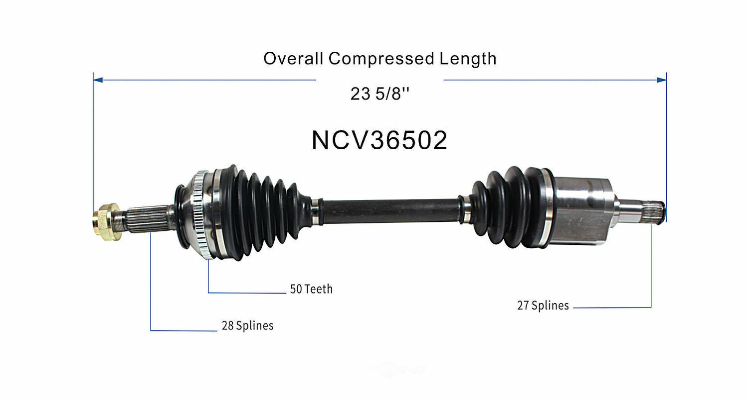GSP North America NCV36502 CV Axle Assembly