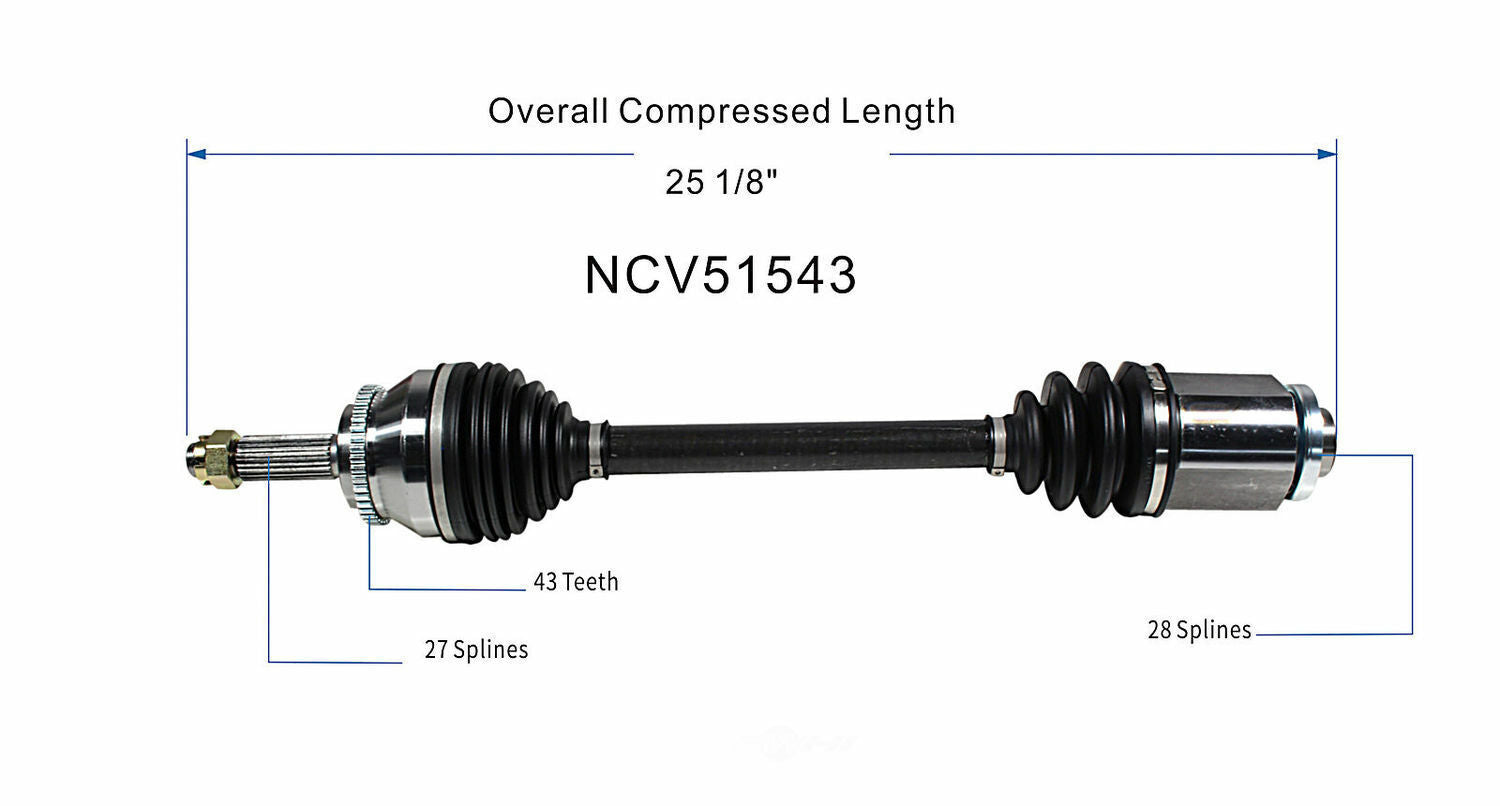 GSP North America NCV51543 CV Axle Assembly