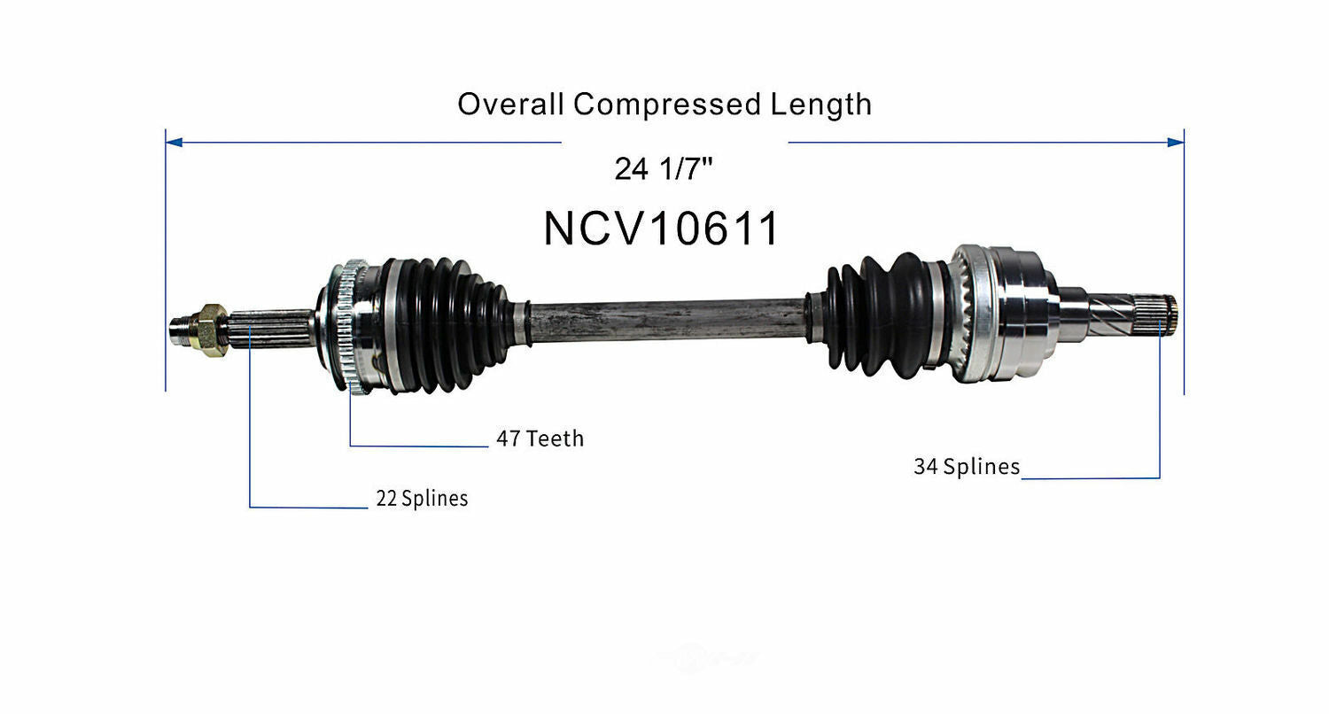 GSP North America NCV10611 CV Axle Assembly