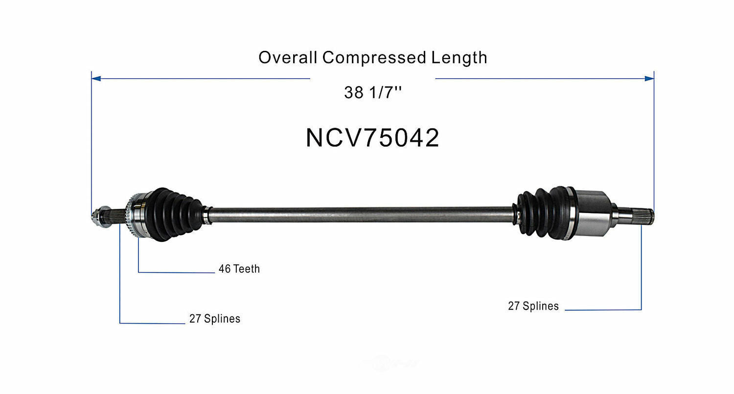 GSP North America NCV75042 CV Axle Assembly