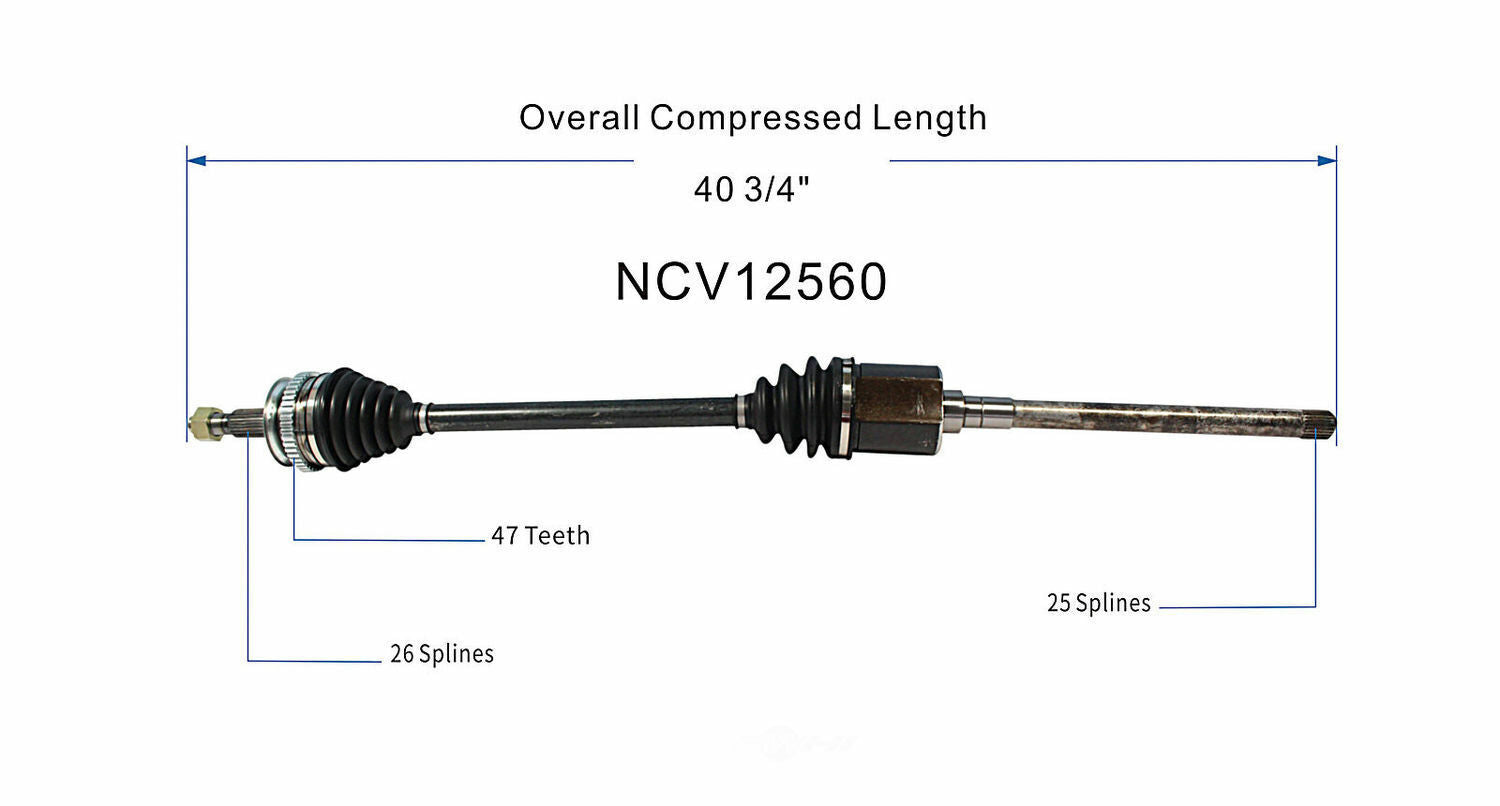 GSP North America NCV12560 CV Axle Assembly