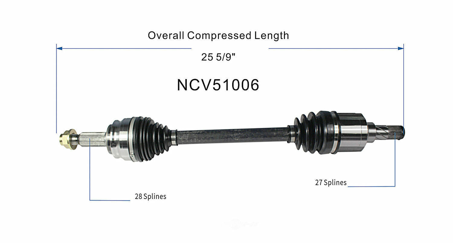 GSP North America NCV51006 CV Axle Assembly