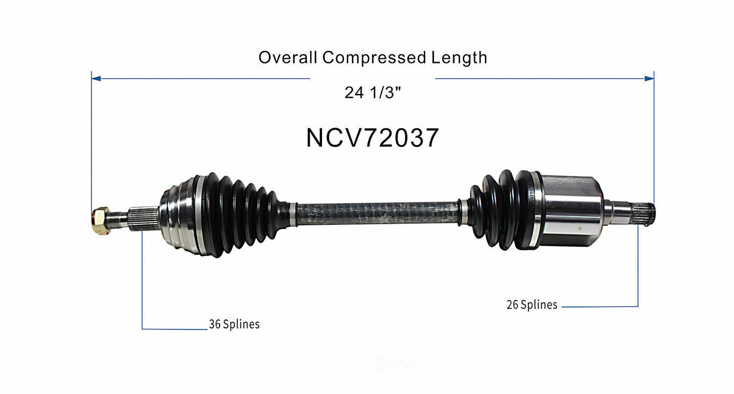 GSP North America NCV72037 CV Axle Assembly