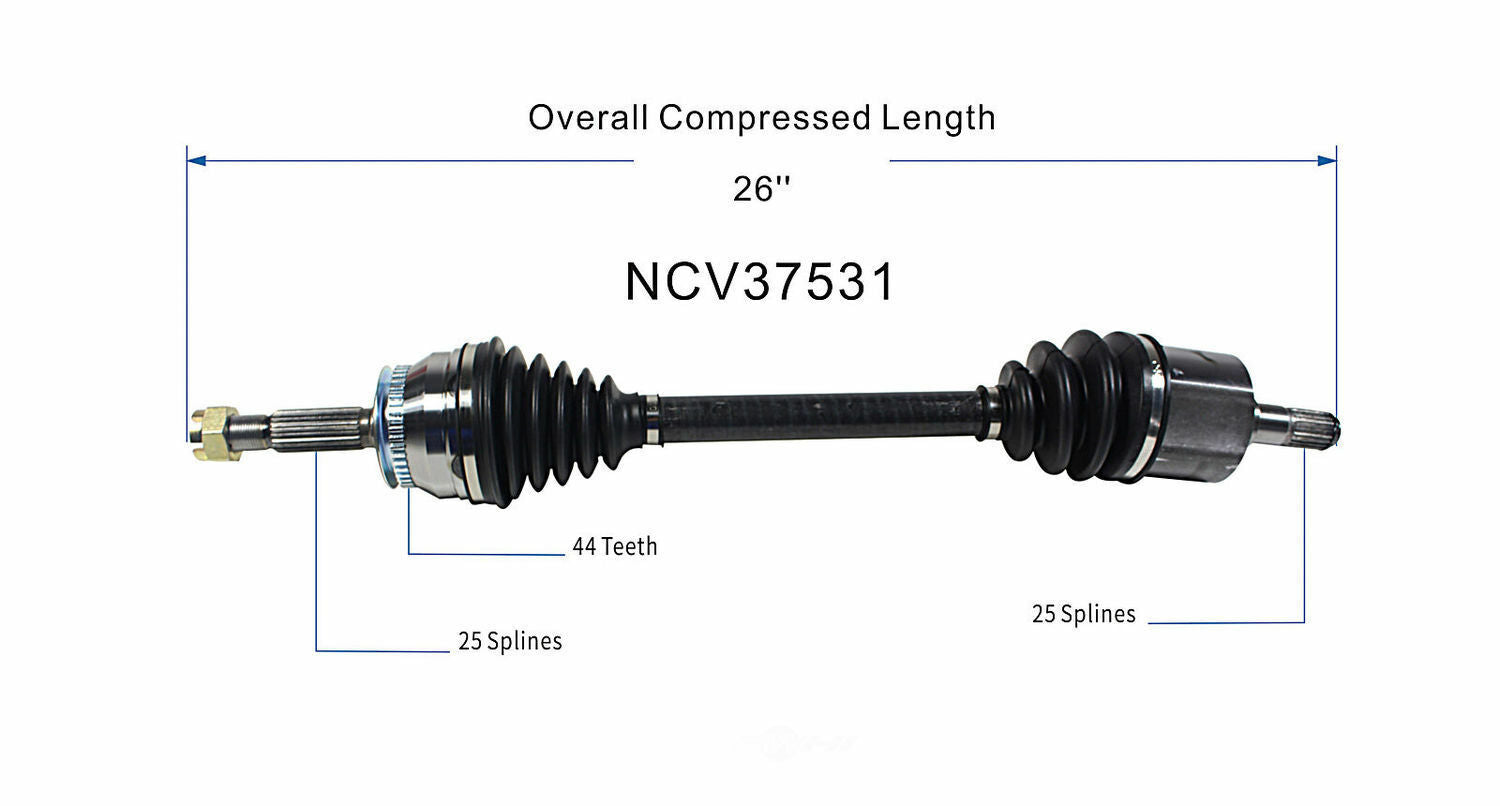 GSP North America NCV37531 CV Axle Assembly