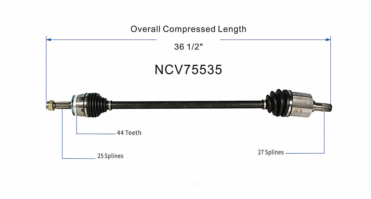 GSP North America NCV75535 CV Axle Assembly