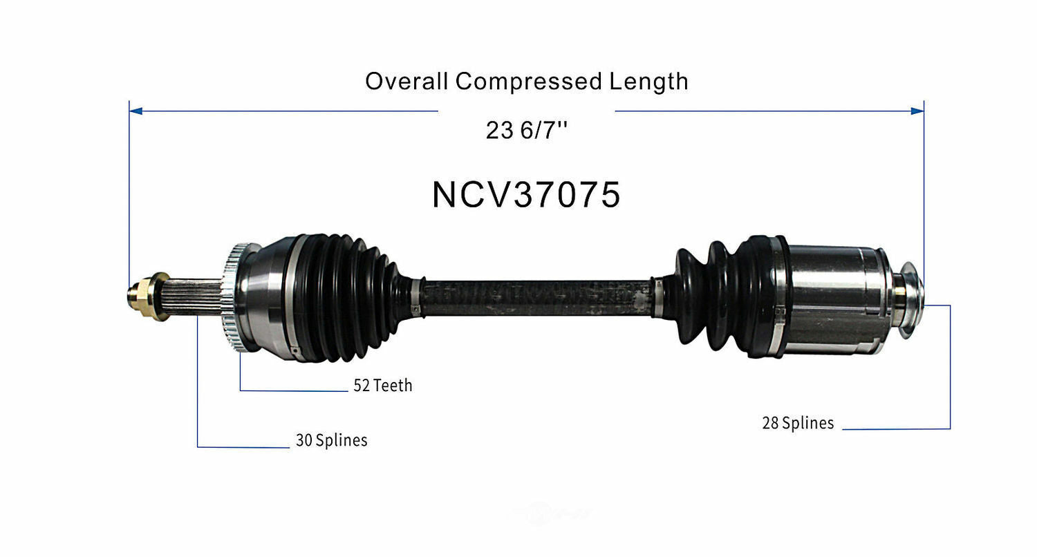 GSP North America NCV37075 CV Axle Assembly