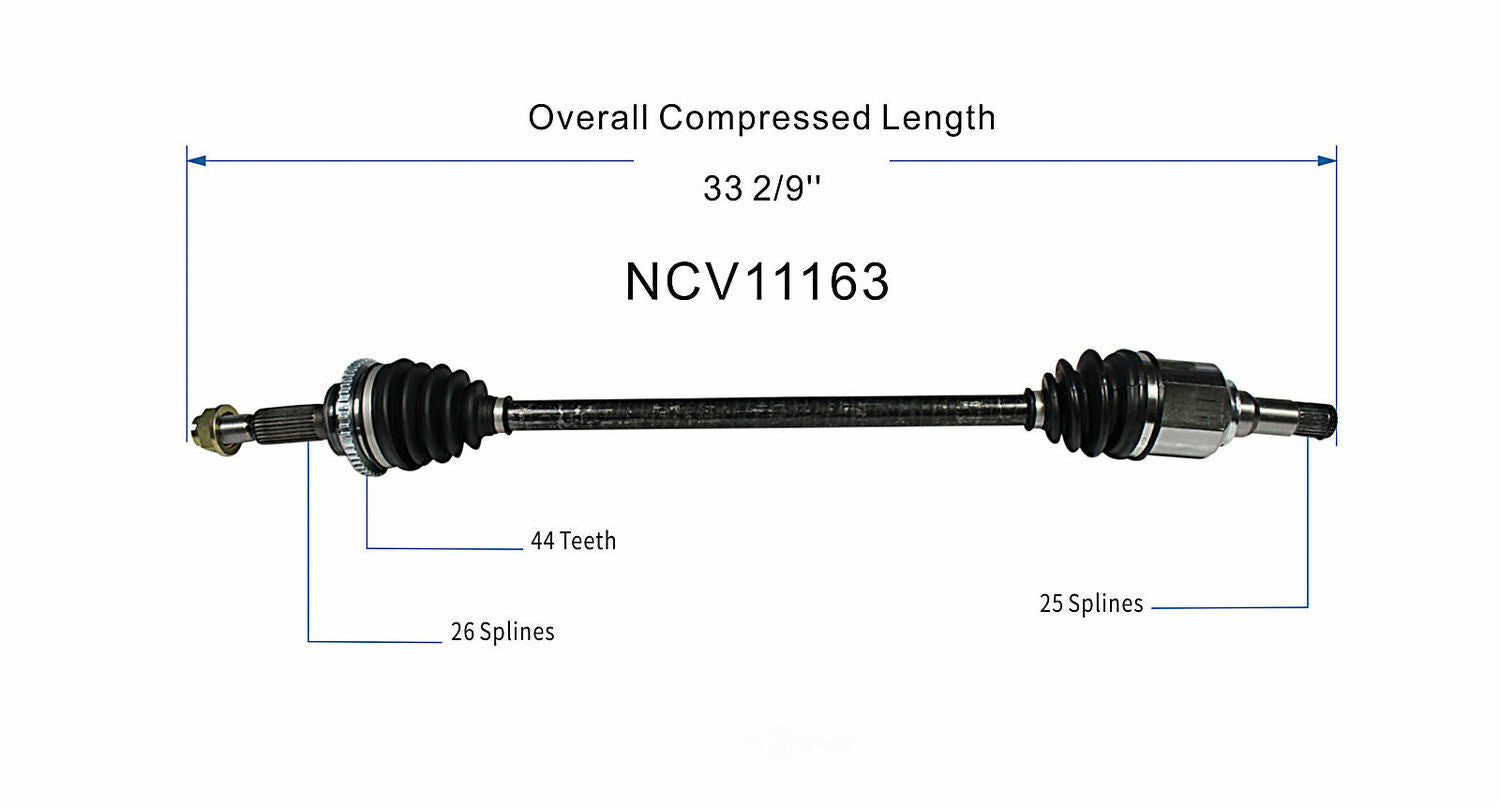 GSP North America NCV11163 CV Axle Assembly